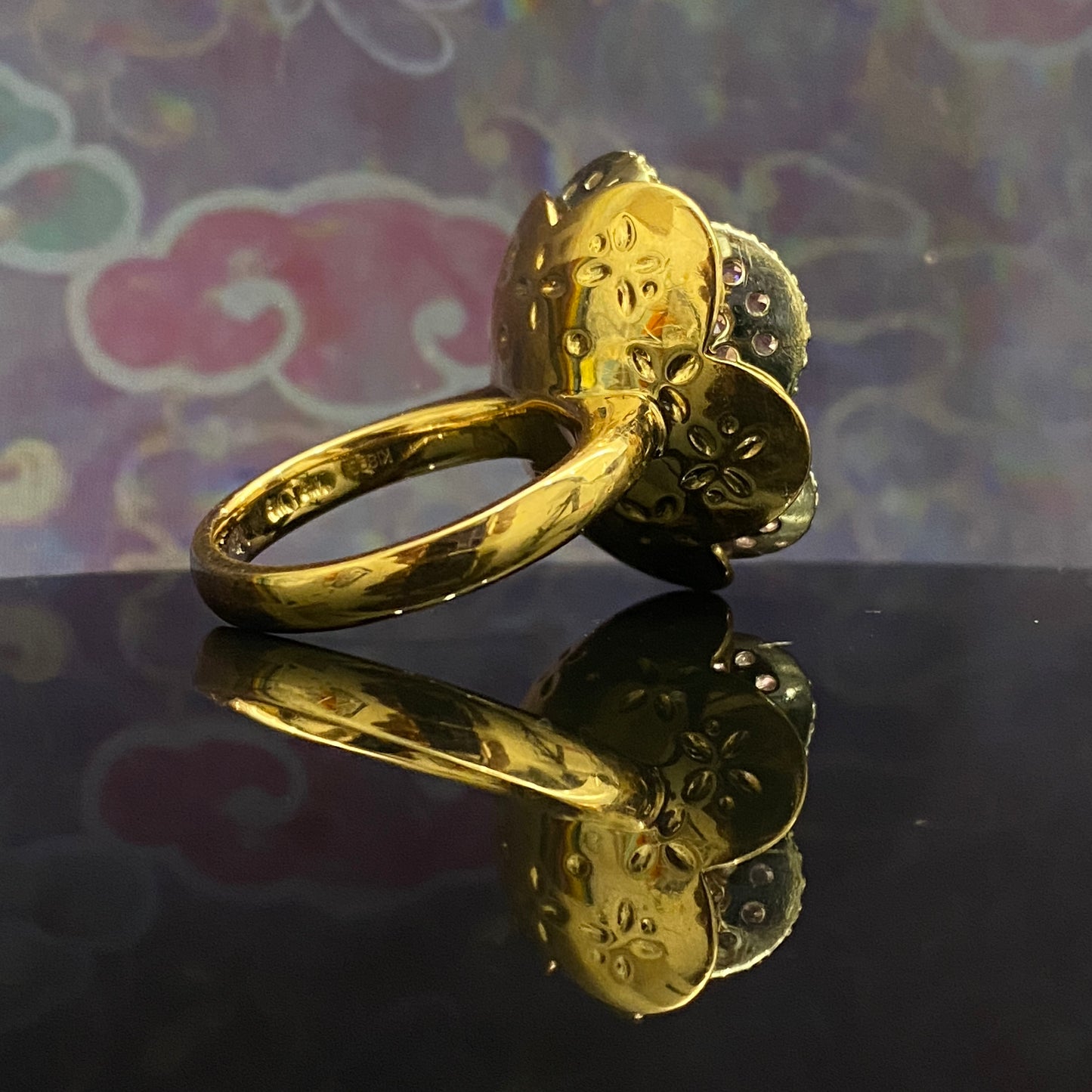 Sakura motif Sapphire Ring