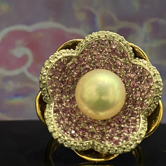 Sakura motif Sapphire Ring