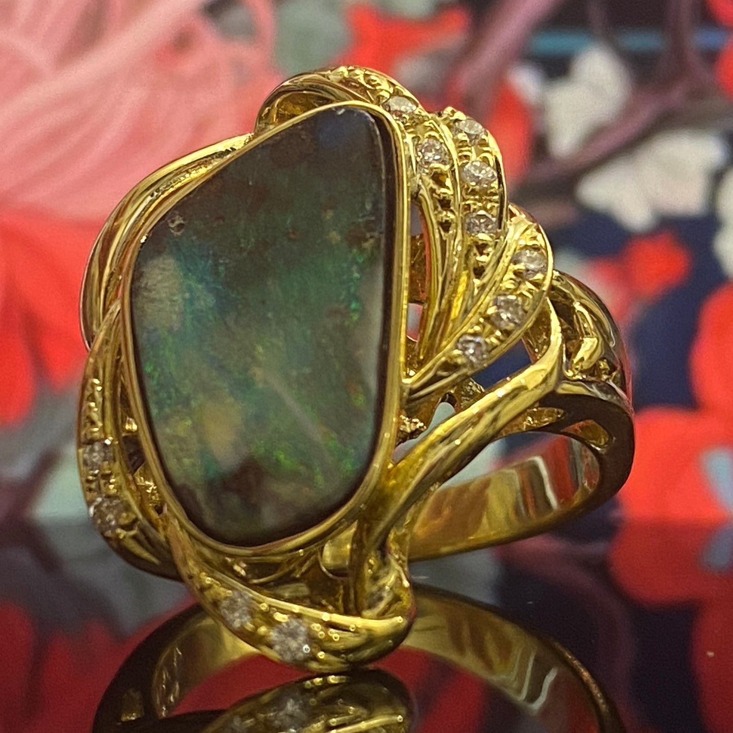 Opal Diamond Ring