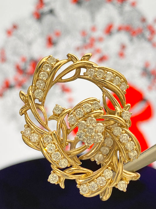 Wreath motif Diamond Pendant Top