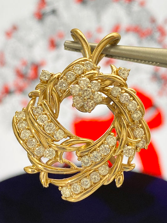 Wreath motif Diamond Pendant Top