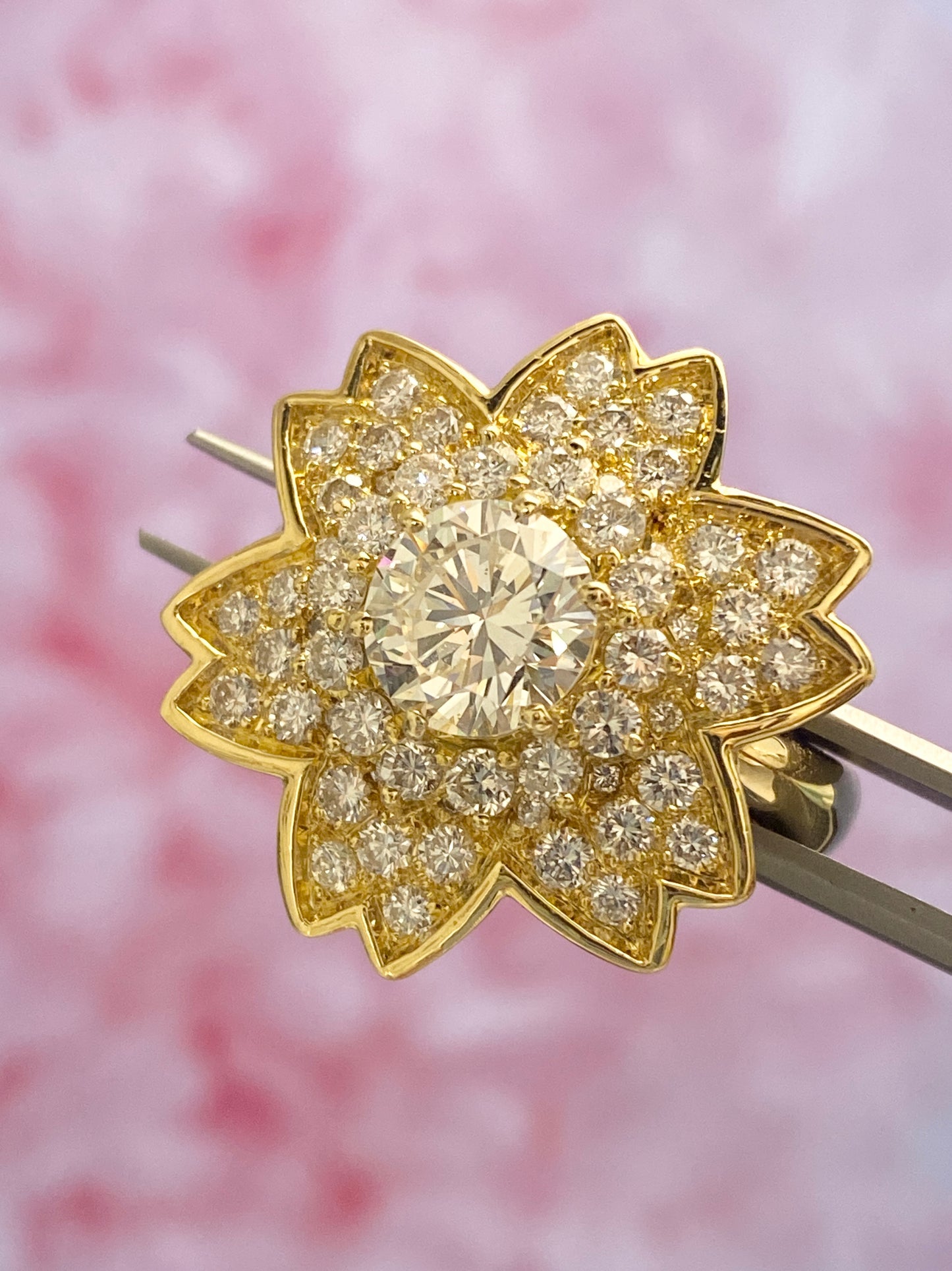 Sakura motif Diamond Ring