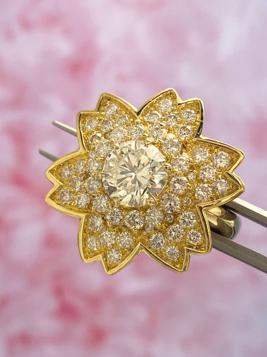 Sakura motif Diamond Ring