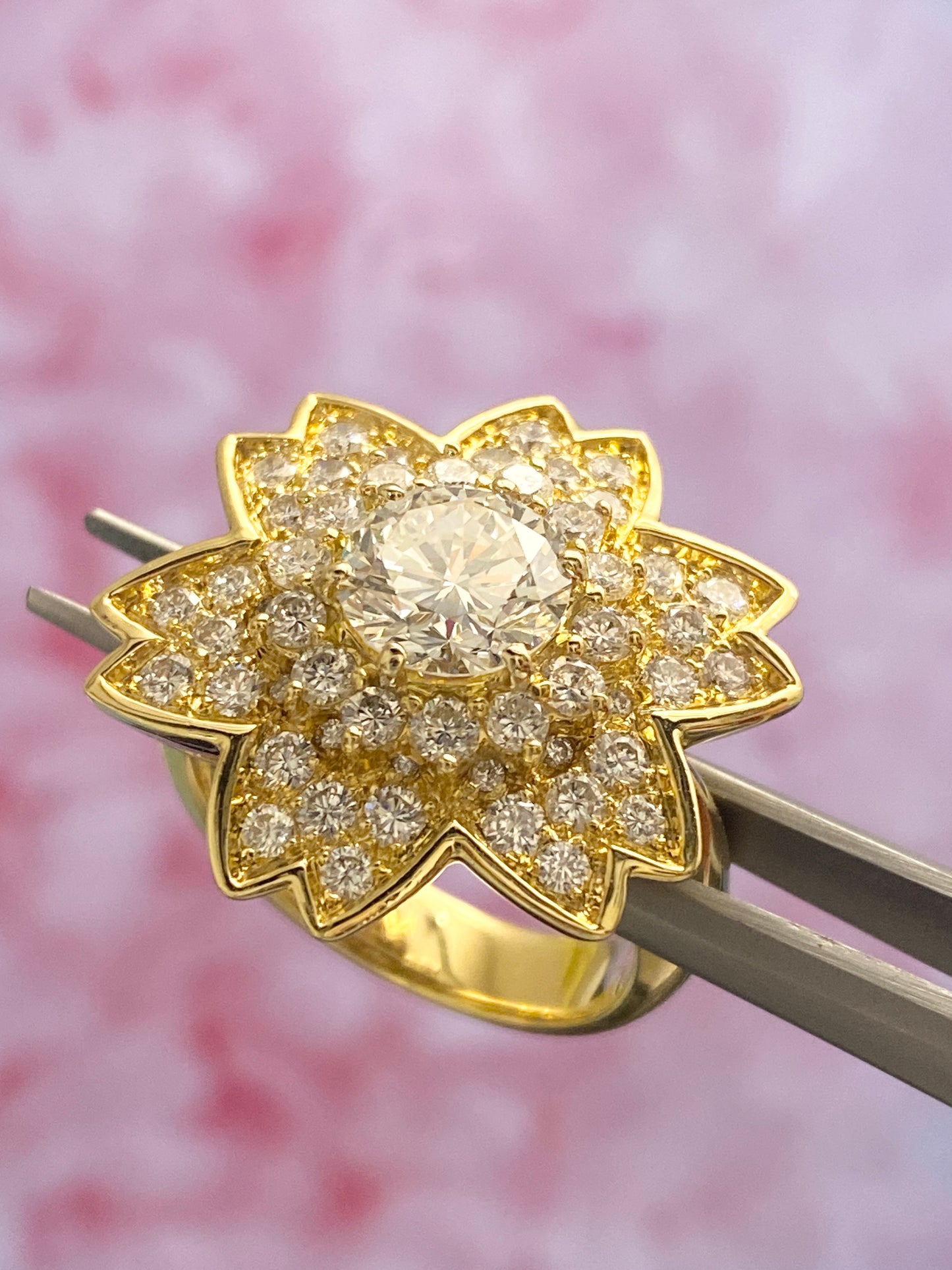 Sakura motif Diamond Ring