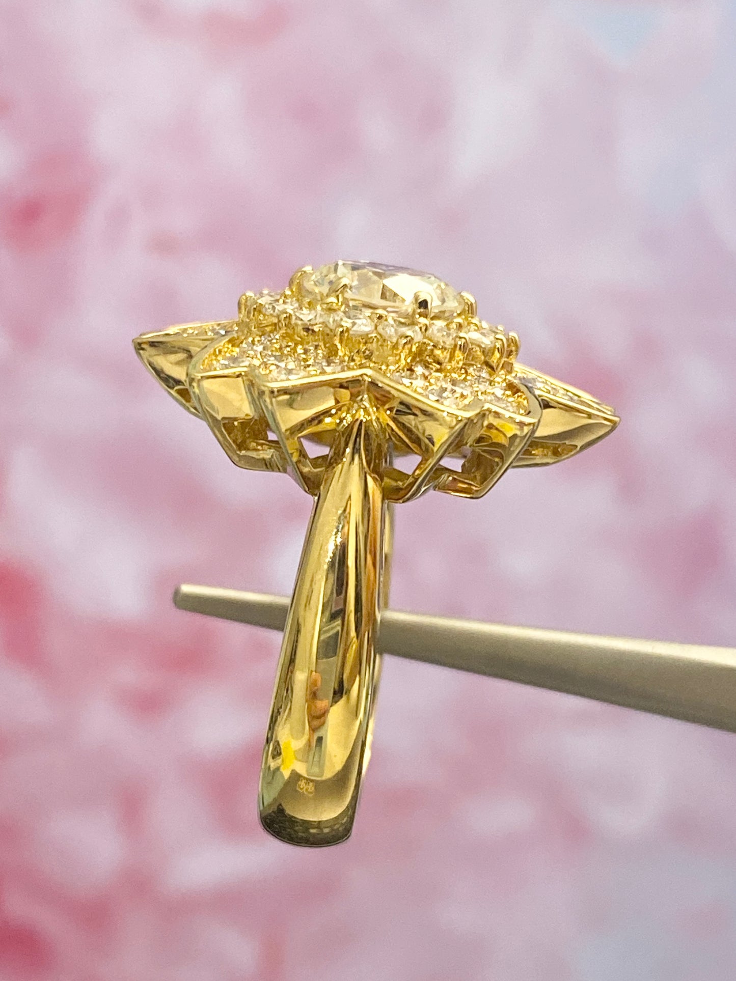 Sakura motif Diamond Ring