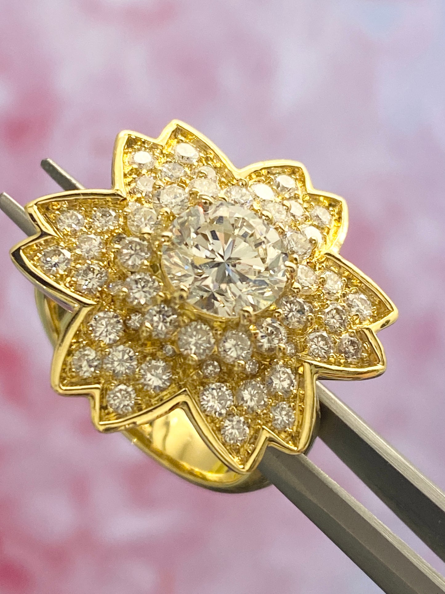 Sakura motif Diamond Ring