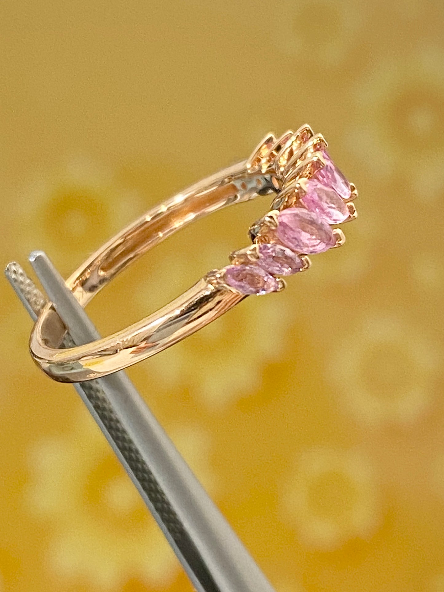 Pink Sapphire Pink Gold Ring