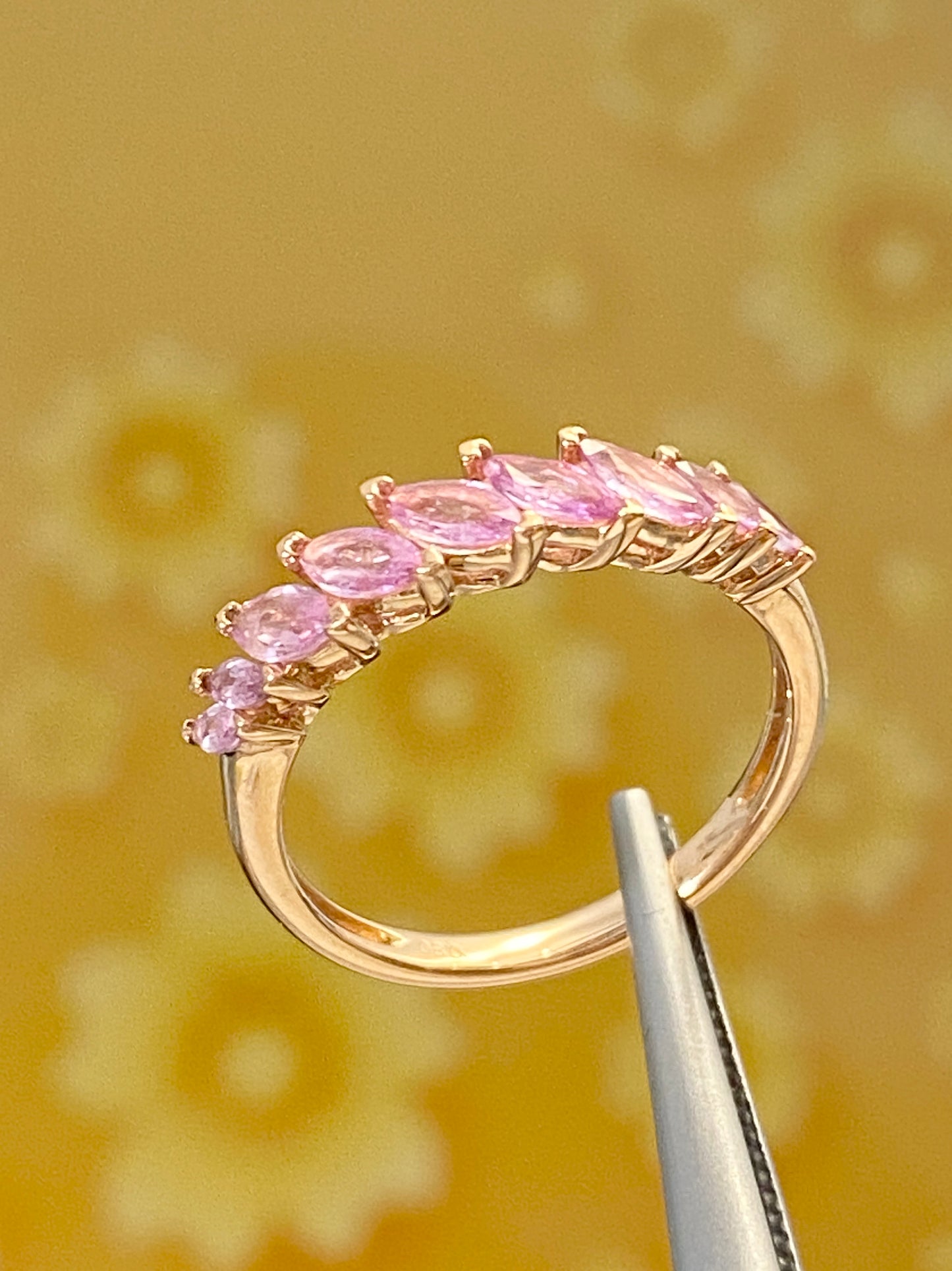 Pink Sapphire Pink Gold Ring
