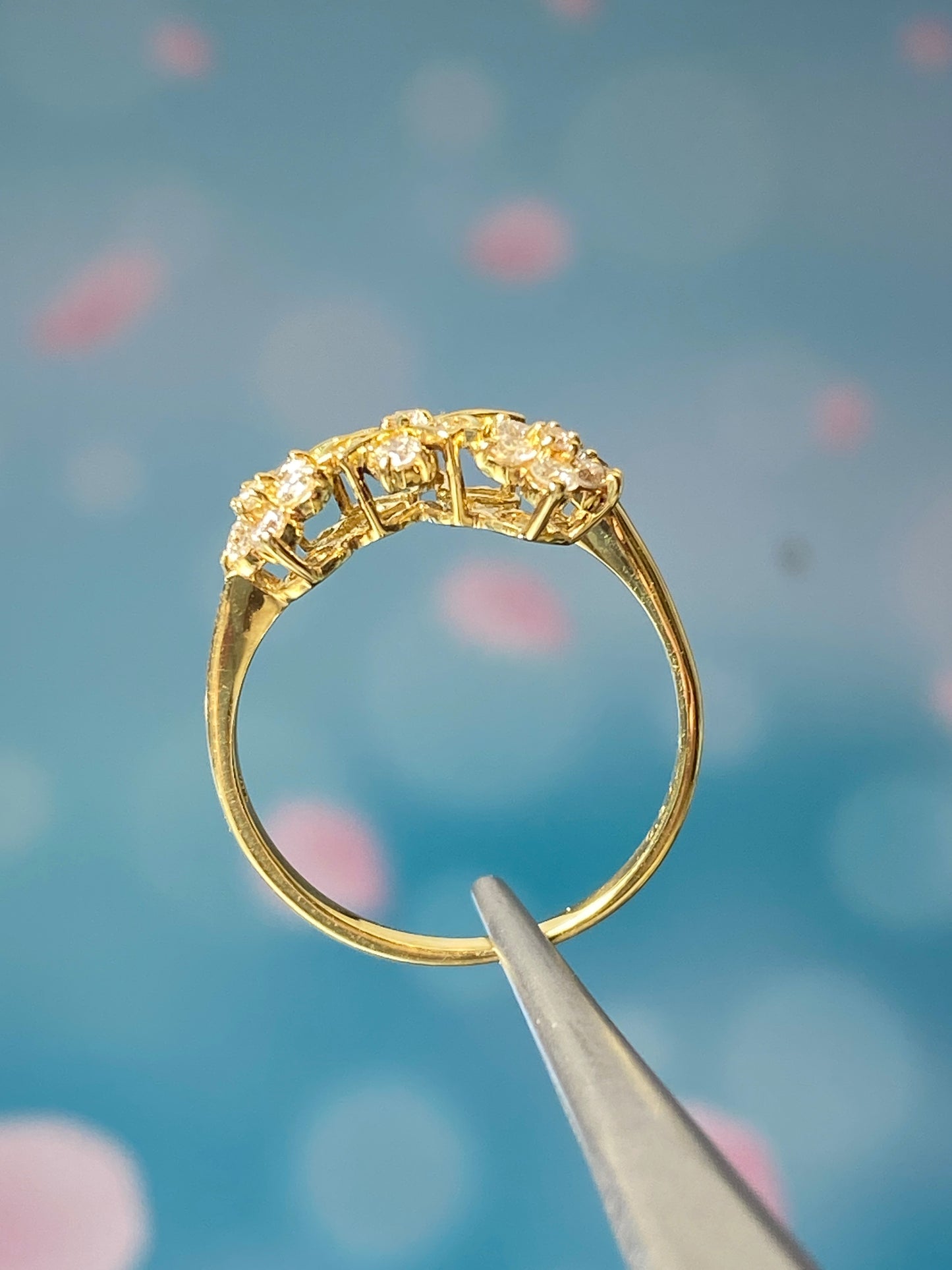 Sakura Flowers Diamond Ring