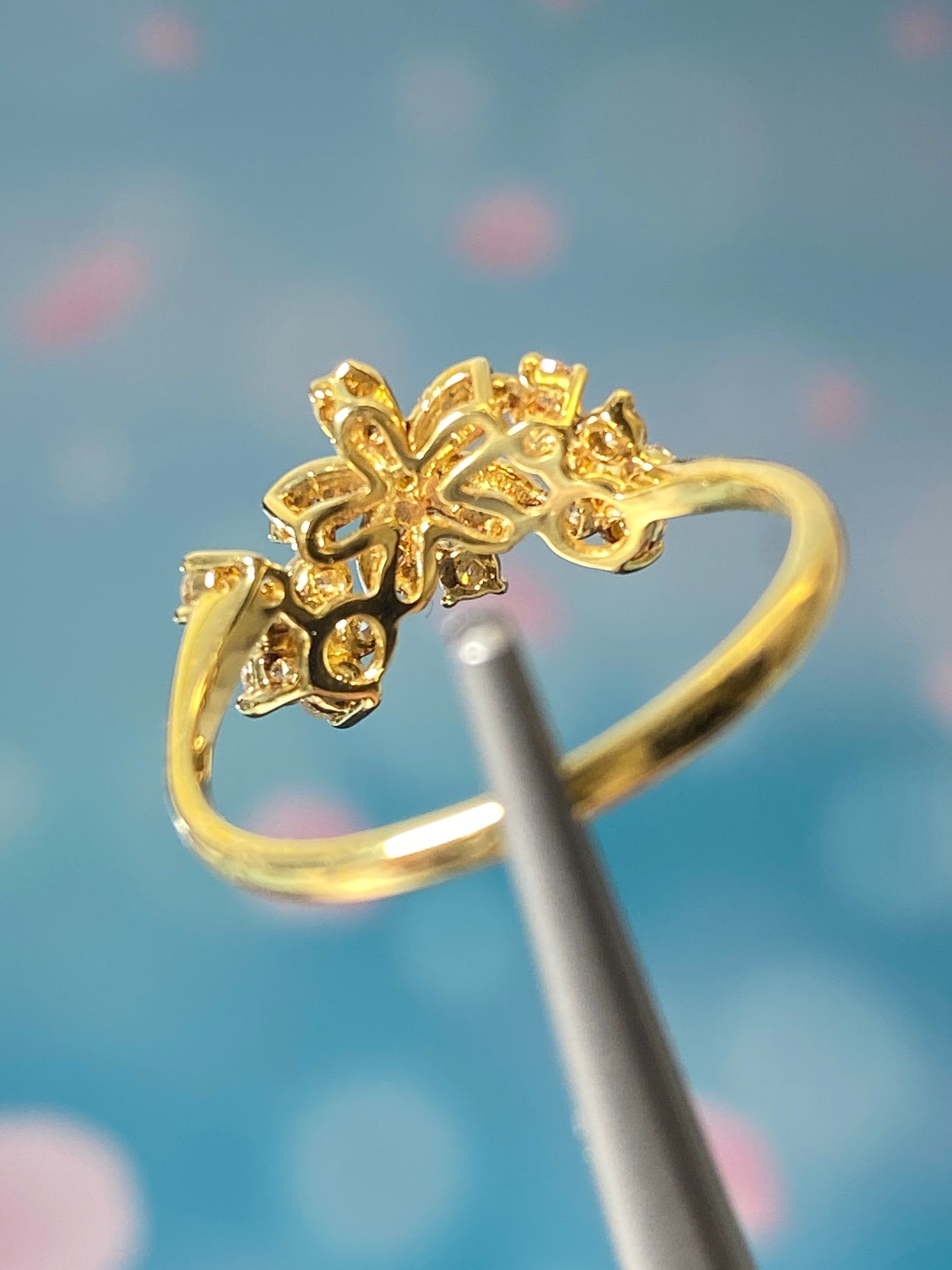 Sakura Flowers Diamond Ring