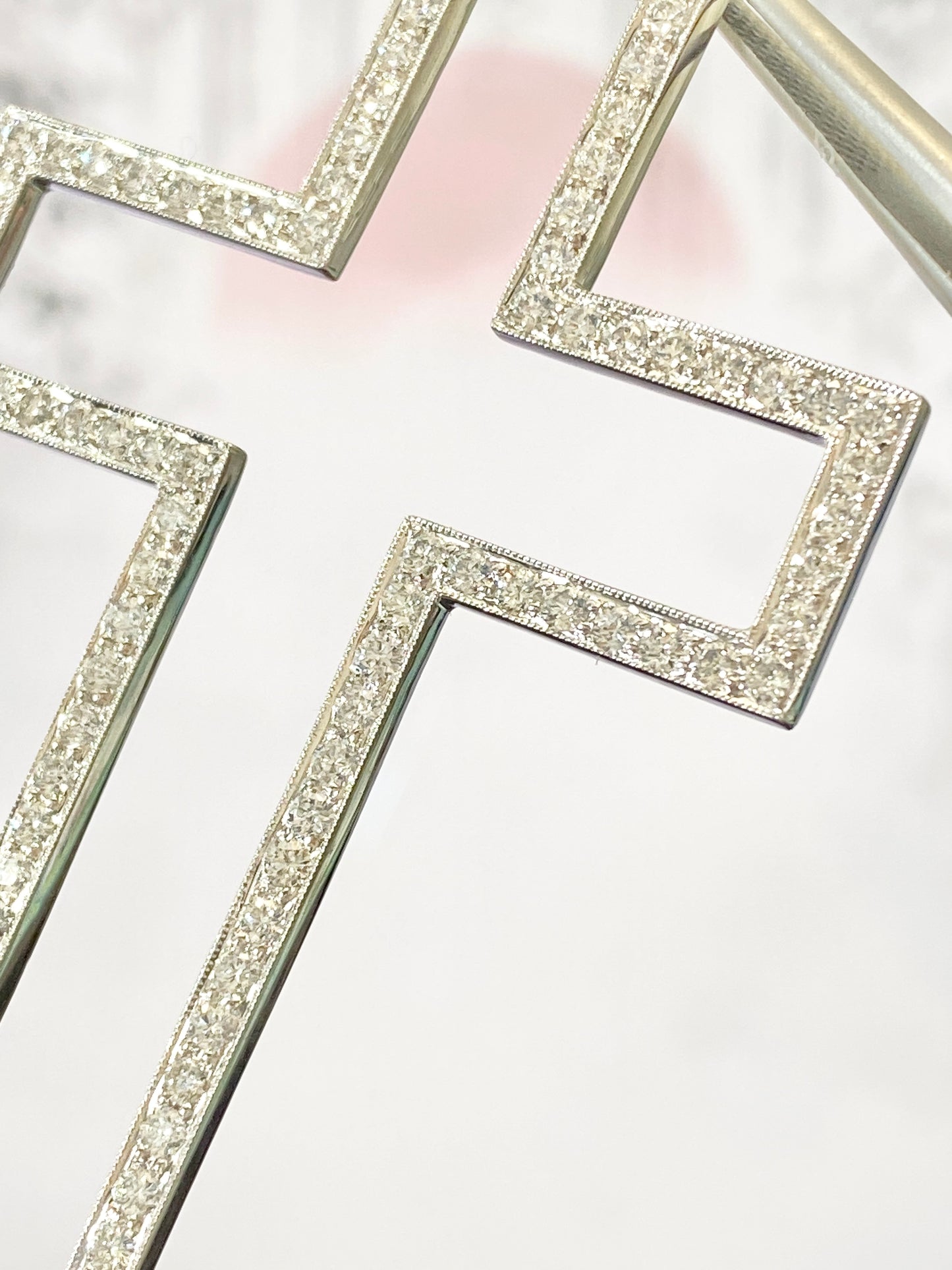 Cross Open Motif Diamond Pendant Top