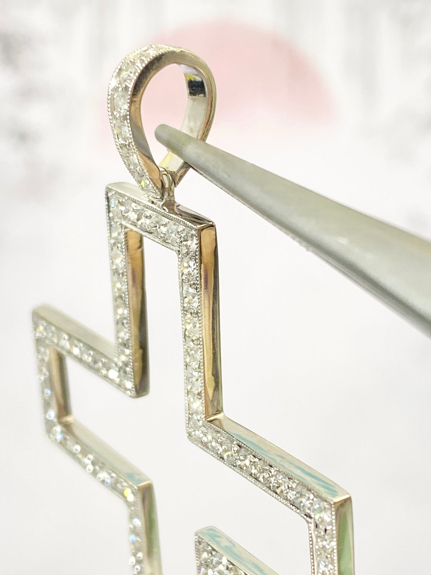 Cross Open Motif Diamond Pendant Top