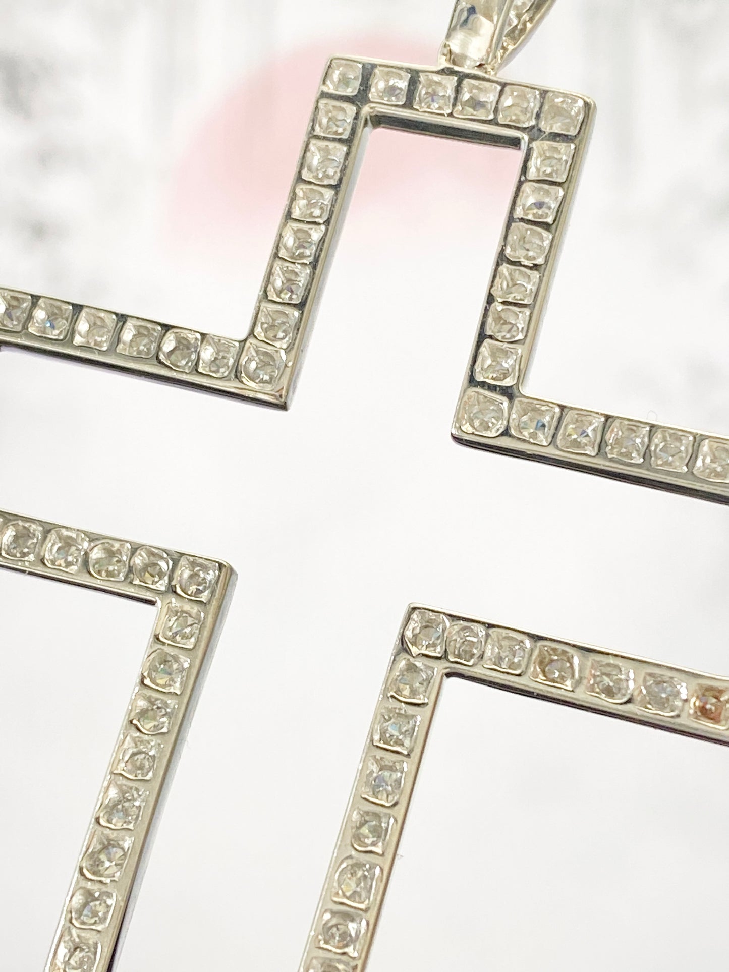 Cross Open Motif Diamond Pendant Top