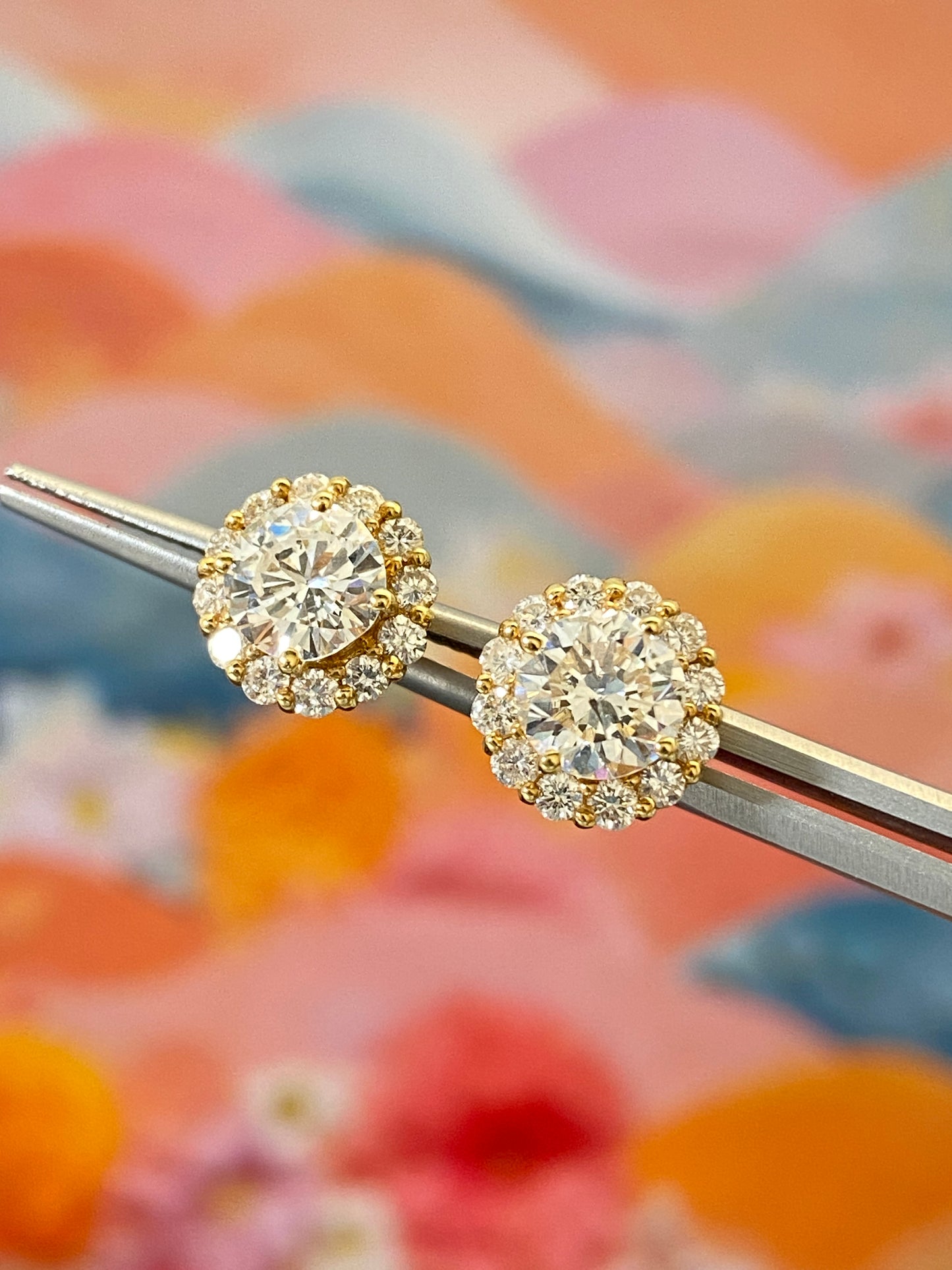 Halo Diamond Earrings