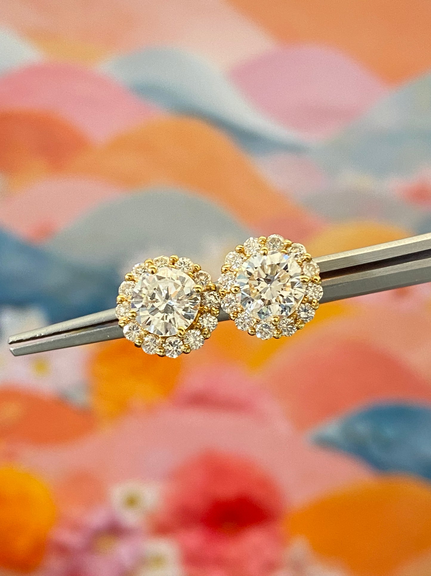Halo Diamond Earrings