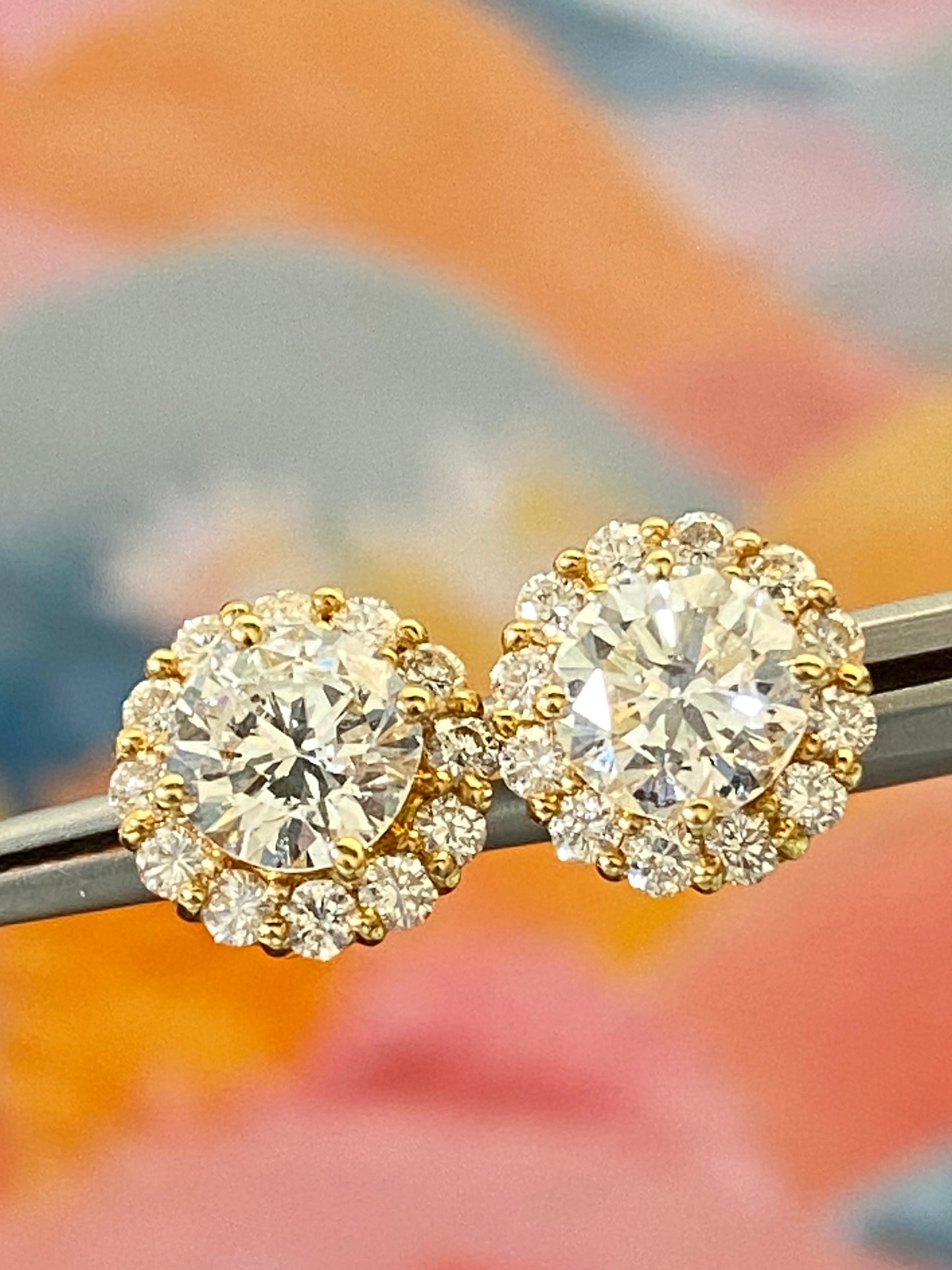 Halo Diamond Earrings