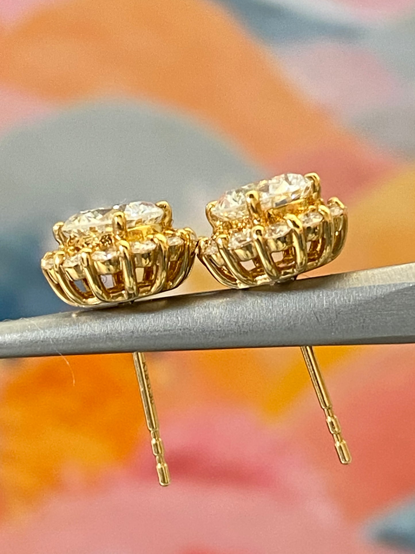 Halo Diamond Earrings