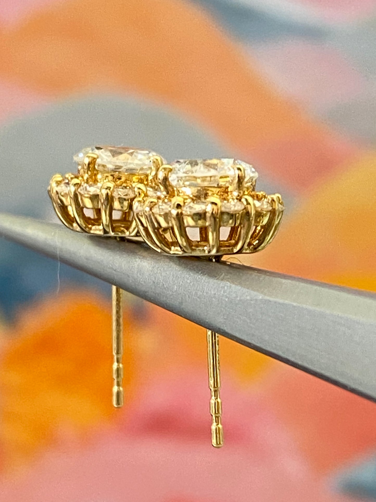 Halo Diamond Earrings