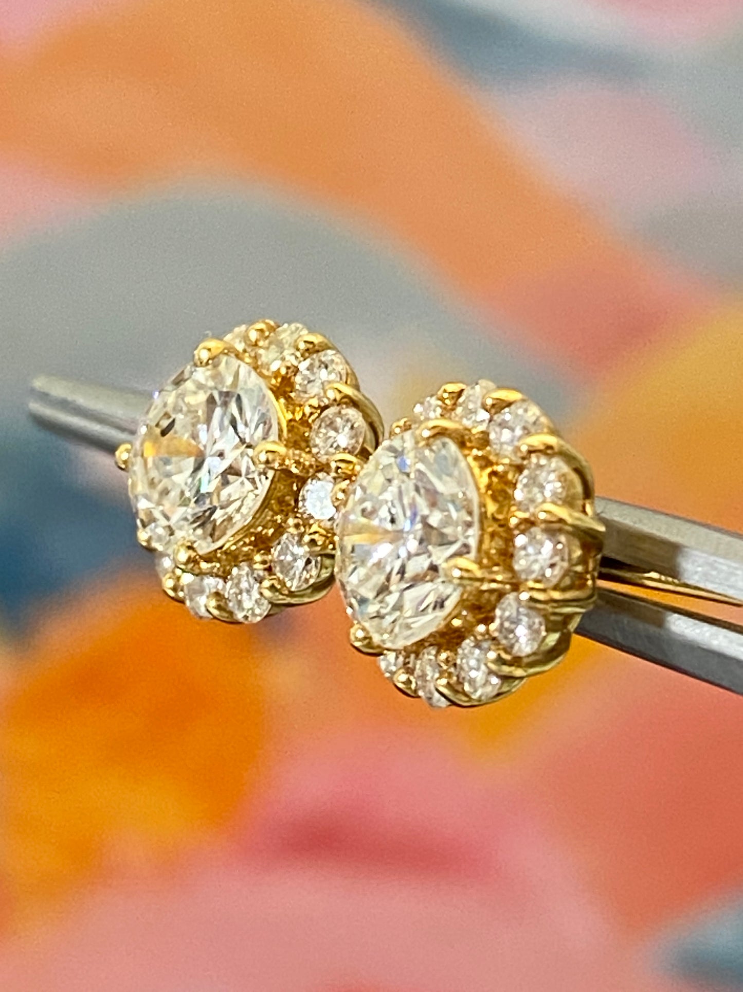 Halo Diamond Earrings