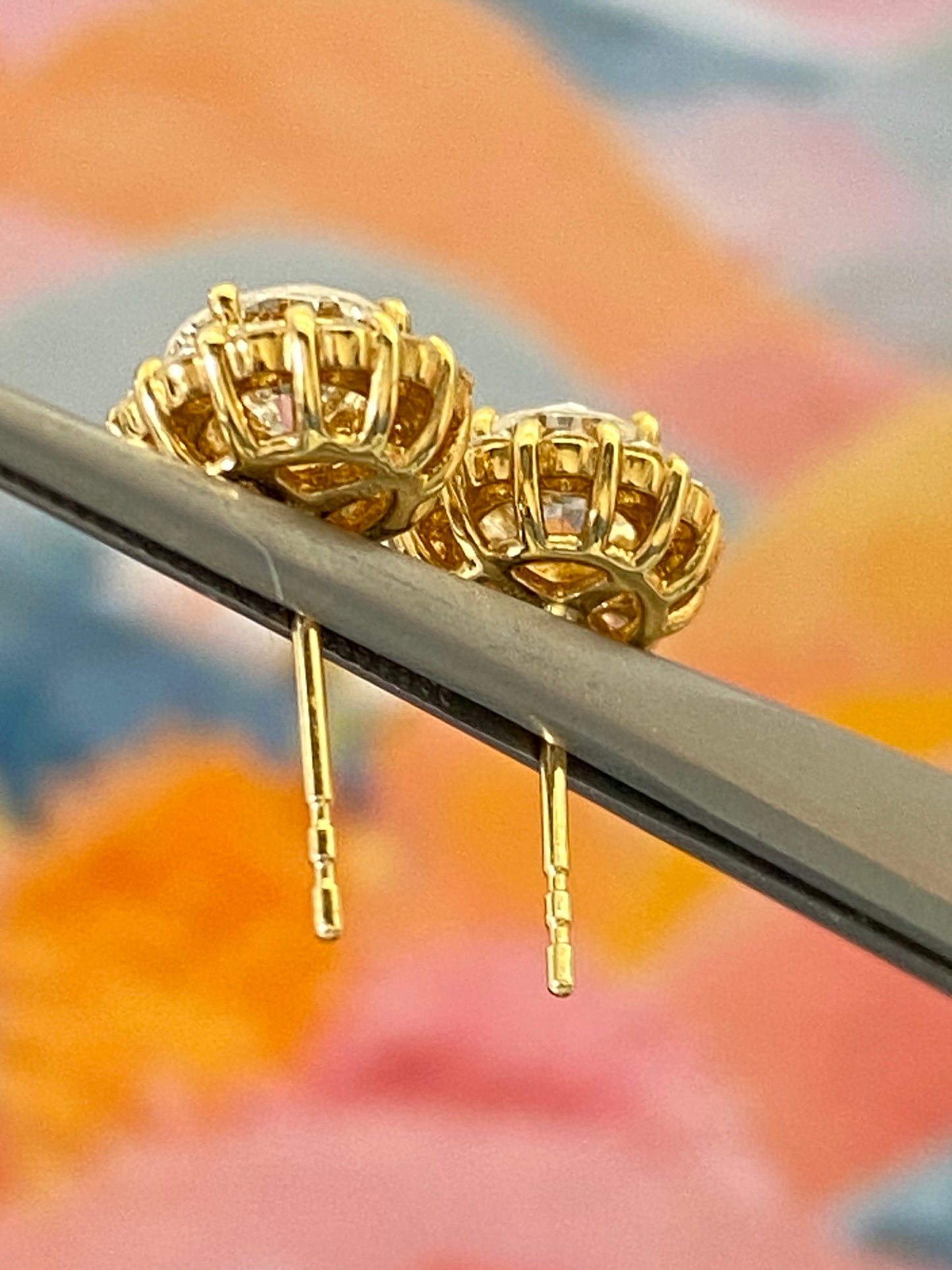 Halo Diamond Earrings