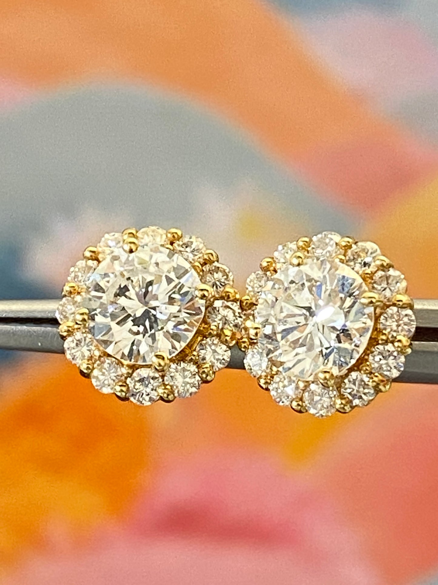 Halo Diamond Earrings