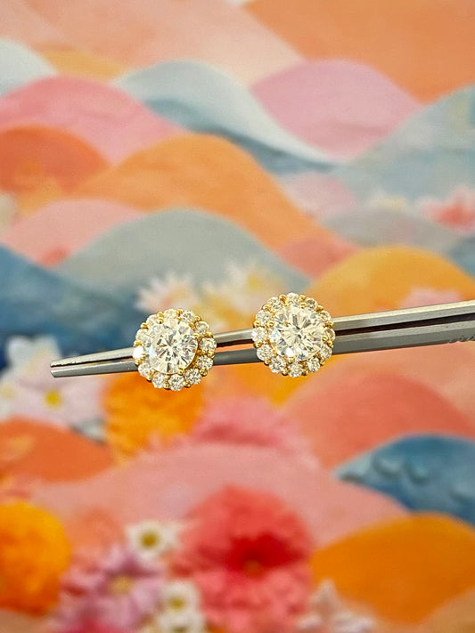 Halo Diamond Earrings